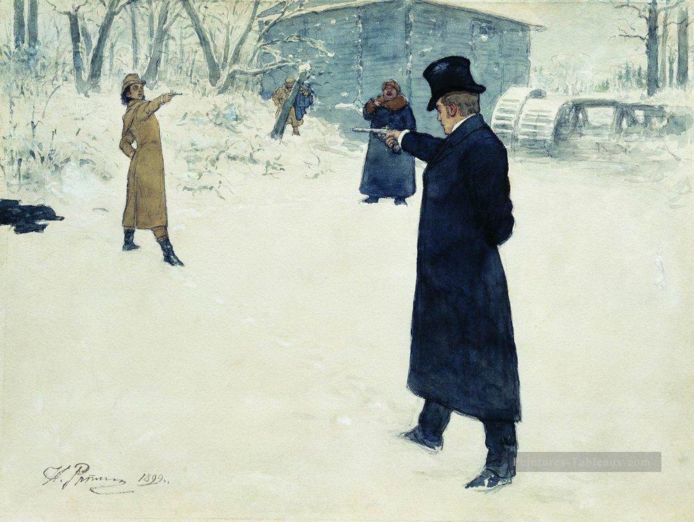duel entre onegin et lenski 1899 Ilya Repin Peintures à l'huile